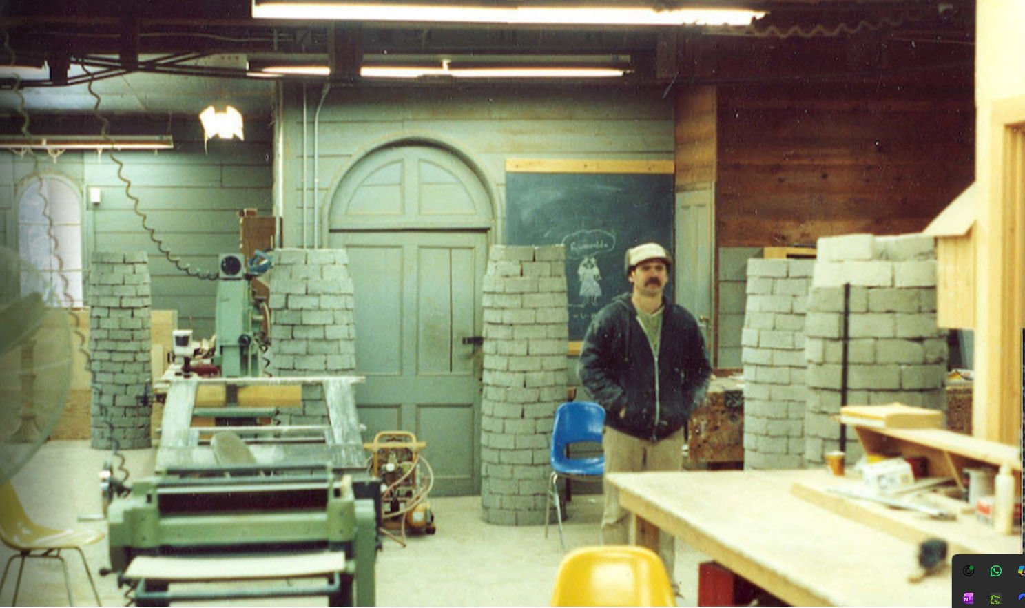 Column castings curing at Montgomery Place